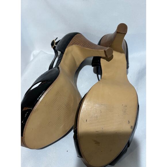 Steve Madden Womens Black Patent Leather t-strap heels Sz 10M Work Chic capsule - Picture 7 of 11